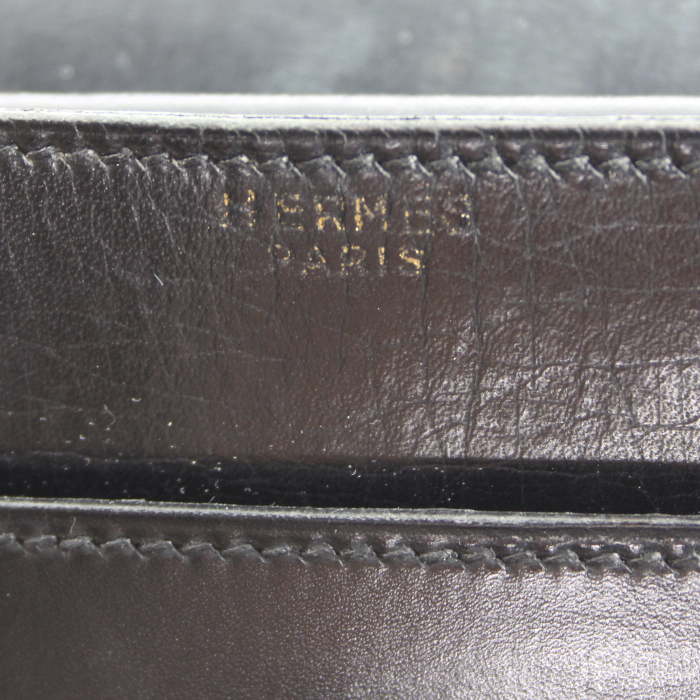 Hermes Piano handbag in black box leather - Detail D3