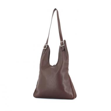 Hermes bolso de mano Massai en cuero swift marrón