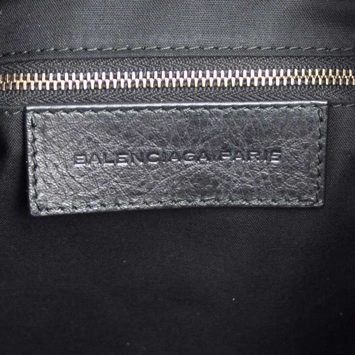 Balenciaga handbag in black leather - Detail D4
