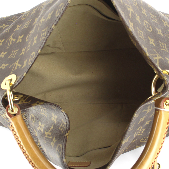 Louis Vuitton handbag in monogram canvas and natural leather - Detail D2