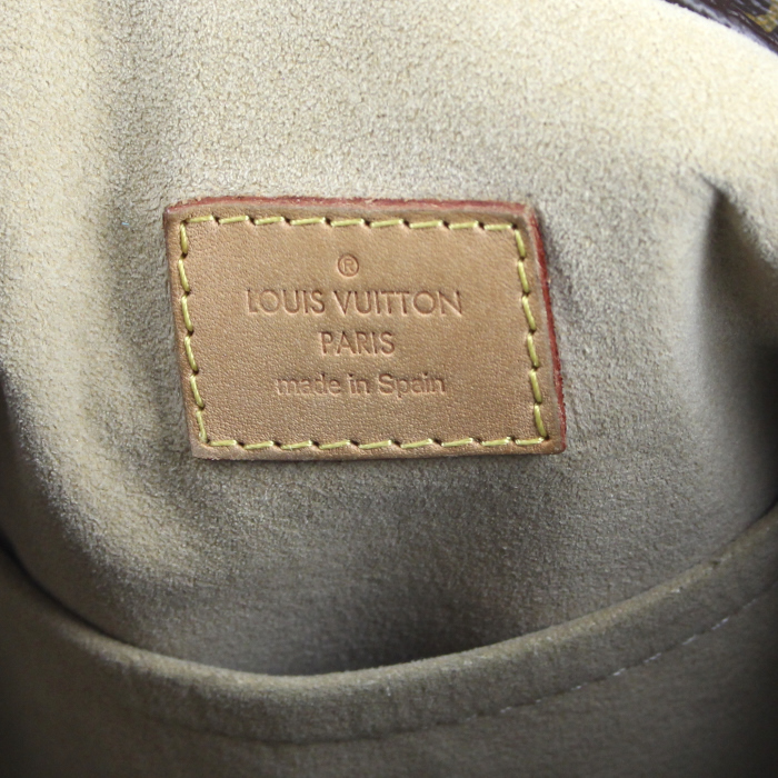 Sac à main Louis Vuitton en toile monogram et cuir naturel - Detail D3