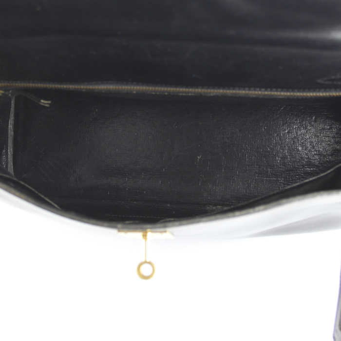 Hermes Kelly 32 cm handbag in black box leather - Detail D2