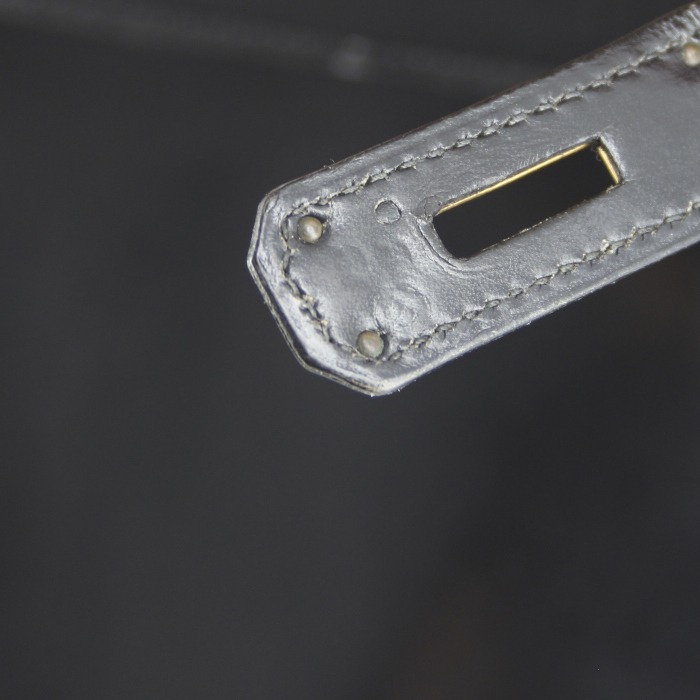 Hermes Kelly 32 cm handbag in black box leather - Detail D4