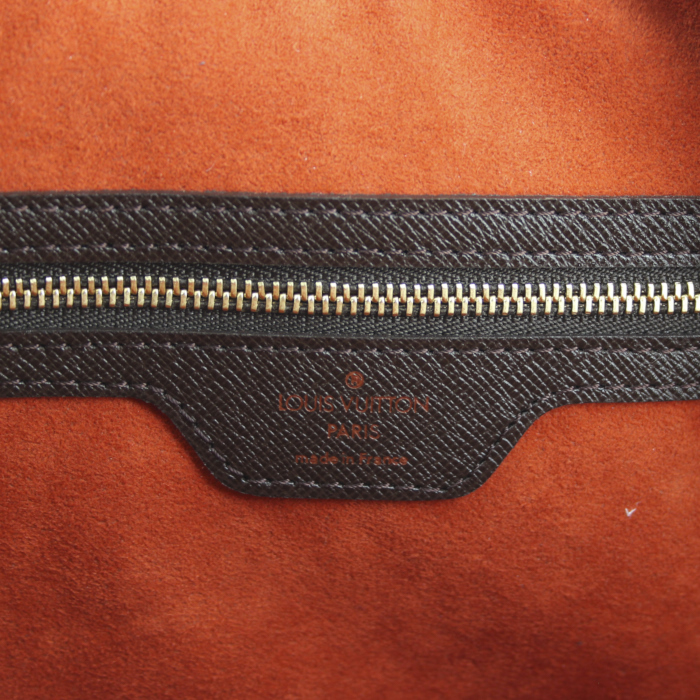 Bolso de mano Louis Vuitton Pont Neuf en lona a cuadros revestida ébano y cuero marrón - Detail D3