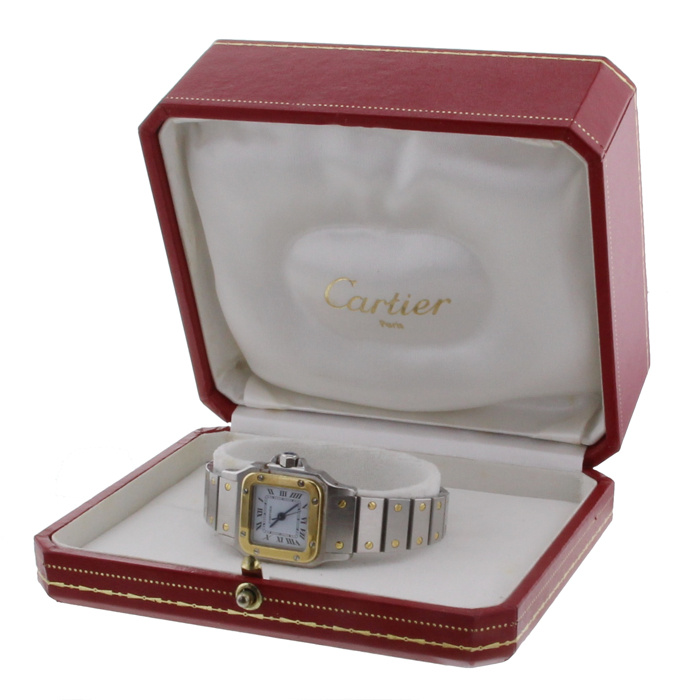 Cartier Santos watch in gold and stainless steel Circa  1980 - Detail D2