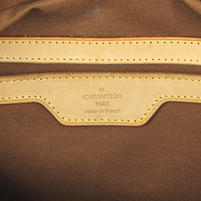 Louis Vuitton travel bag in monogram canvas and natural leather - Detail D3