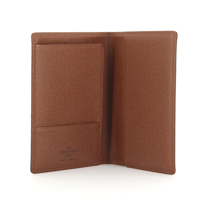 Porte-cartes Louis Vuitton en toile monogram et cuir marron - Detail D2