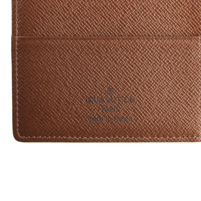 Cartera para tarjetas Louis Vuitton en lona Monogram y cuero marrón - Detail D3