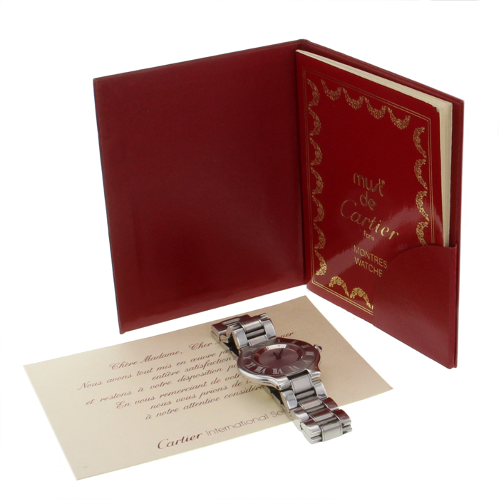 Cartier Must 21 in stainless steel Ref : 1330 Circa 2000 - Detail D2