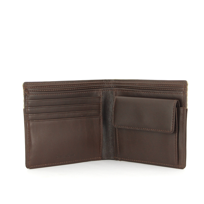 Givenchy wallet in beige monogram canvas and brown leather - Detail D2