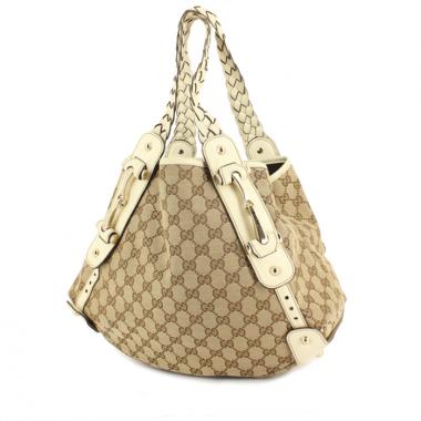 Sac à main Gucci en toile monogram et cuir beige
