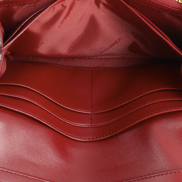 Billetera Burberry en lona Haymarket y cuero rojo - Detail D3