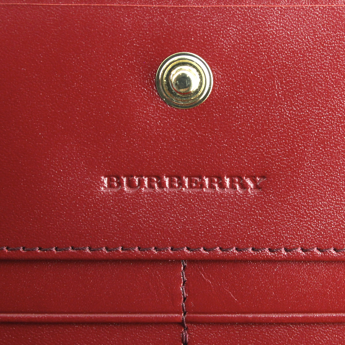 Portafogli in tela Haymarket e pelle rossa - Detail D4