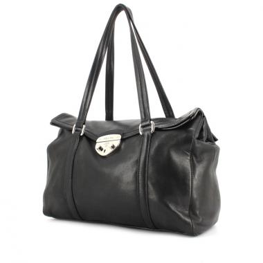 Bolso de mano Prada en cuero negro