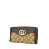 Gucci wallet in beige monogram canvas and brown leather - 00pp thumbnail