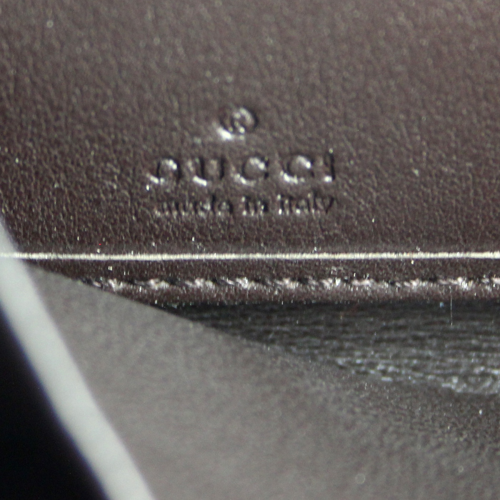 Gucci wallet in beige monogram canvas and brown leather - Detail D3
