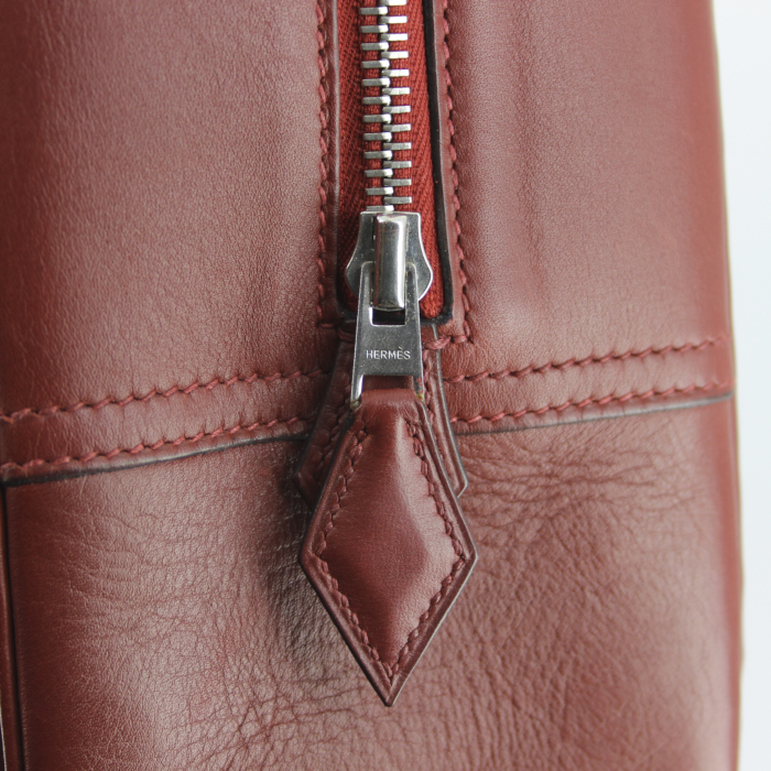 Borsa Hermes in pelle bordeaux - Detail D4