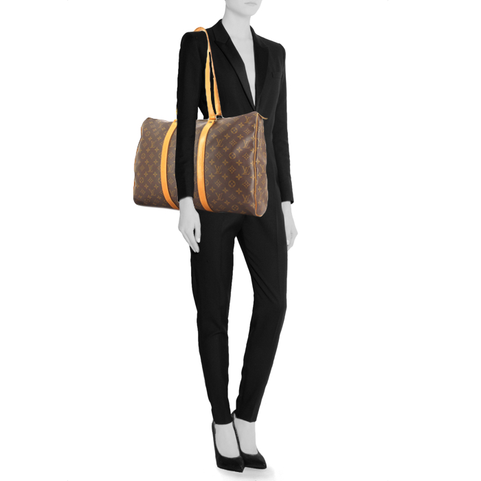 Louis Vuitton Flanerie travel bag in monogram canvas and natural leather - Detail D1