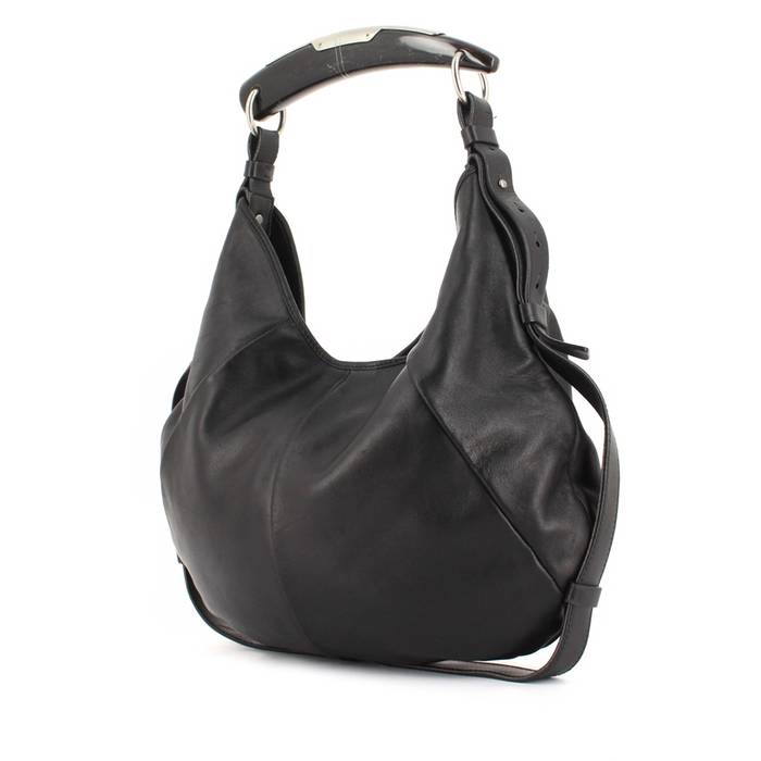 Yves Saint Laurent Rive Gauche Mombasa Double Horn Bag - Black