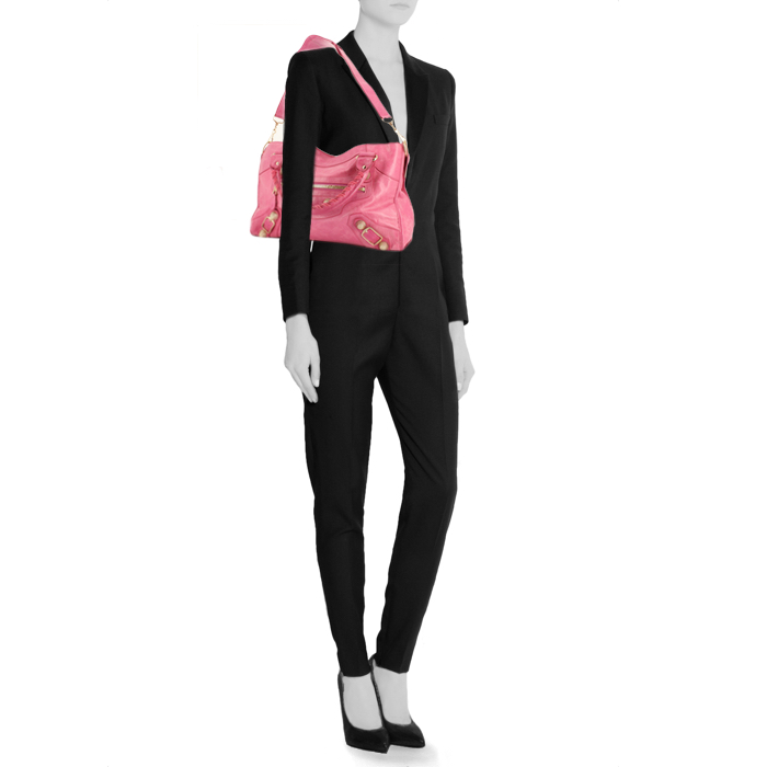 Balenciaga Giant 21 City handbag in pink leather - Detail D2