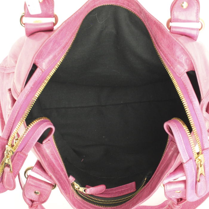 Borsa Balenciaga Giant 21 City in pelle rosa - Detail D3