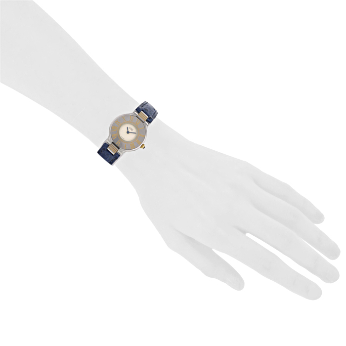 Cartier Must 21 watch in gold and stainless steel Circa  1990 - Detail D1