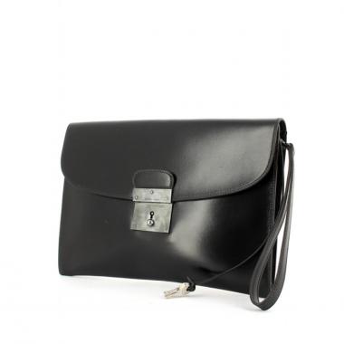 Hermes pouch in black box leather