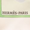 Hermes Carre Hermes carré scarf in beige and green multicolor twill silk - Detail D2 thumbnail