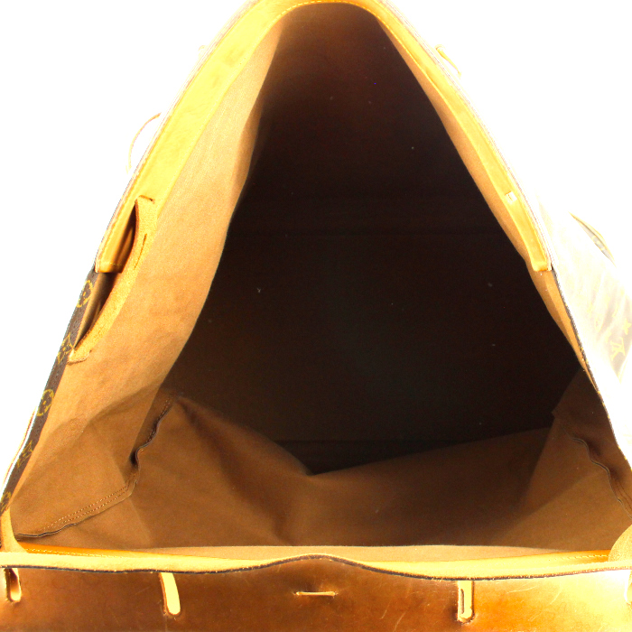 Borsa da viaggio Louis Vuitton Steamer Bag - Travel Bag in tela monogram e pelle naturale - Detail D2