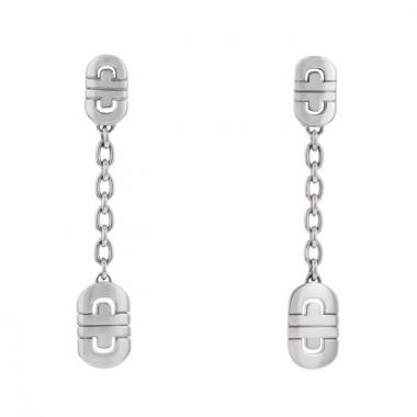 Paire de pendants d'oreilles Bulgari Parentesi en or blanc