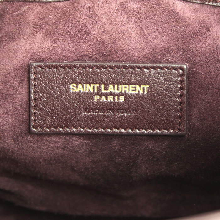 Sac besace Saint Laurent en cuir prune - Detail D4