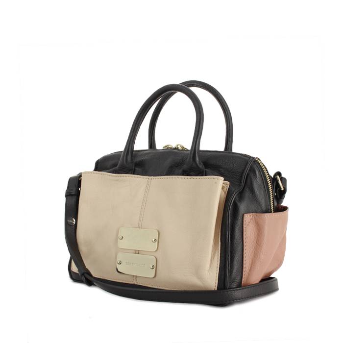 Borsa Chloé in pelle tricolore nera beige e rosa polvere