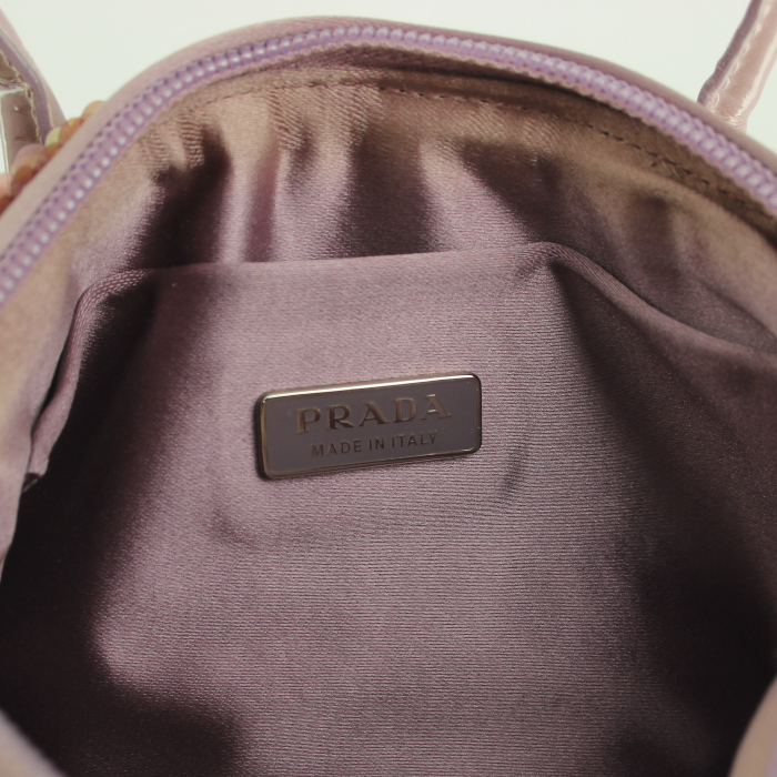 Borsa modello piccolo in tela e strass rosa - Detail D3