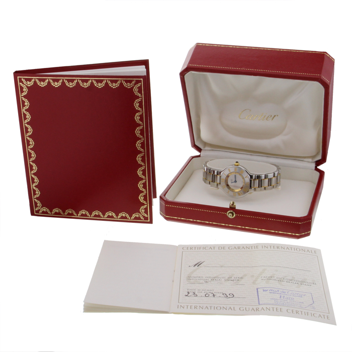 Cartier Must 21 in gold and stainless steel Ref :  1340 Circa  1999 - Detail D2