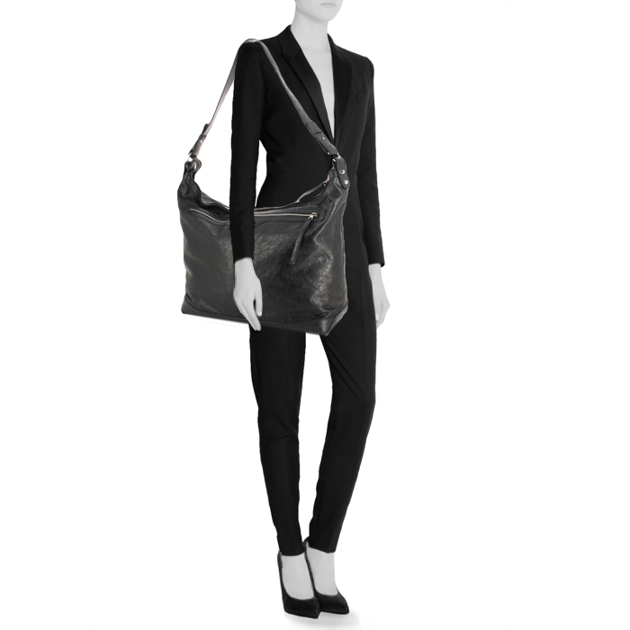 Sac à main Balenciaga Cruise Big en cuir noir - Detail D1