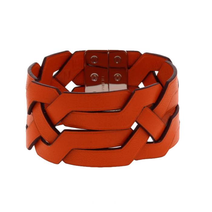 hermes drag double tour bracelet rosegold hardware with black box leather,  no dust cover & box