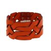 Bracciale Hermes in pelle intrecciata arancione - 00pp thumbnail