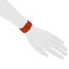 Bracciale Hermes in pelle intrecciata arancione - Detail D1 thumbnail