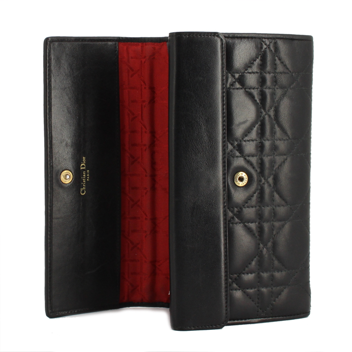 Dior wallet in black quilted leather - Detail D2