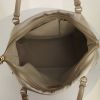 Salvatore Ferragamo shopping bag in canvas and beige leather - Detail D2 thumbnail
