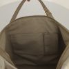 Salvatore Ferragamo shopping bag in canvas and beige leather - Detail D3 thumbnail