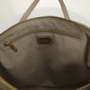 Salvatore Ferragamo shopping bag in canvas and beige leather - Detail D4 thumbnail