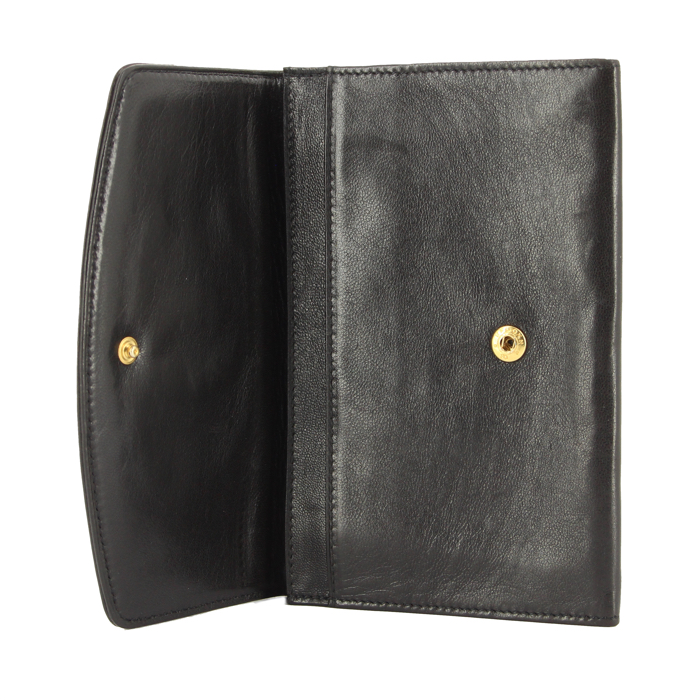 Chanel card wallet in black leather - Detail D1