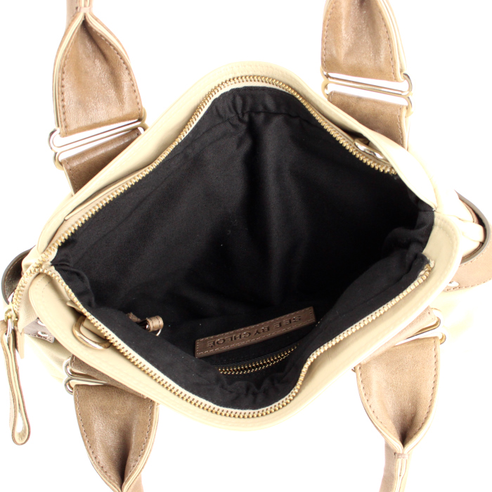 Borsa Chloé in pelle color talpa e beige - Detail D2