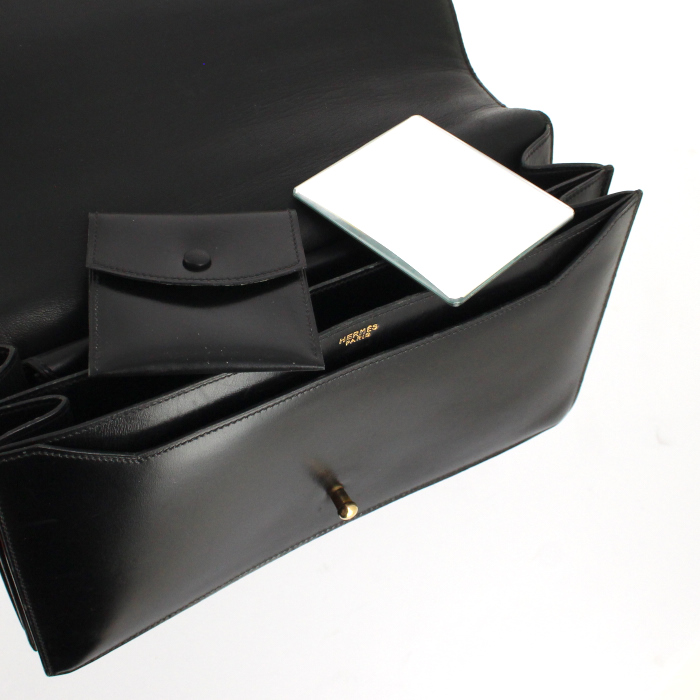 Borsa Hermes in pelle box nera - Detail D4