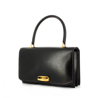 Hermes handbag in black box leather