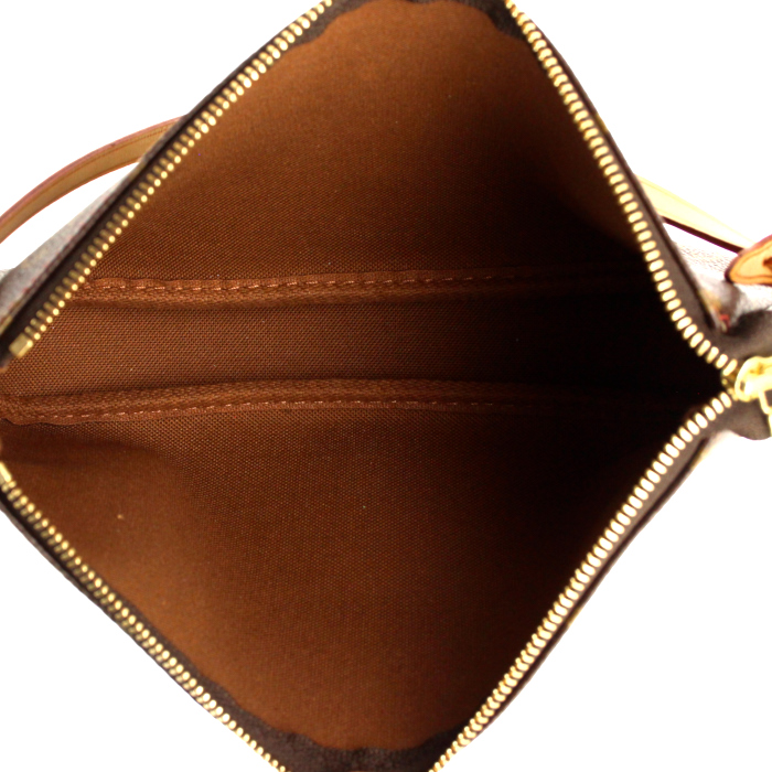 Pochette Louis Vuitton Pochette accessoires en toile monogram et cuir naturel - Detail D2