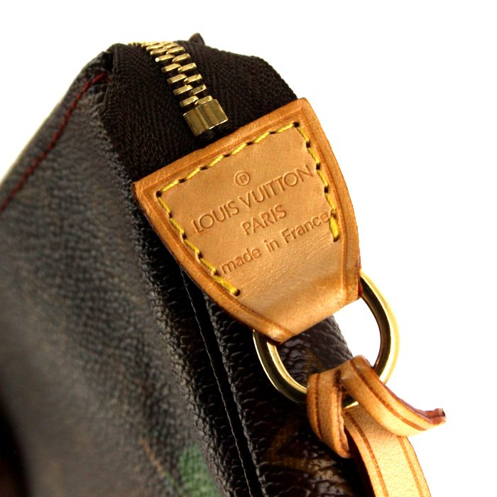 Pochette Louis Vuitton Pochette accessoires en toile monogram et cuir naturel - Detail D3