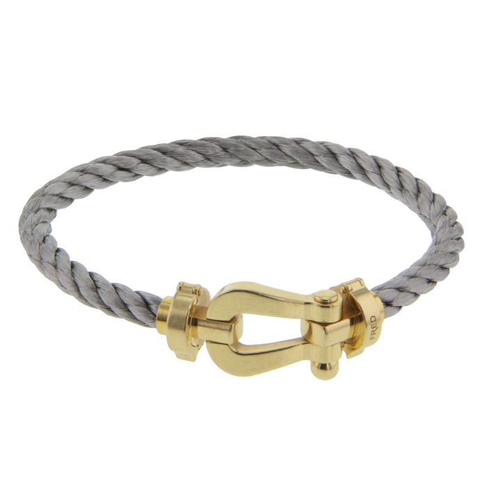 Bracelet Fred Force 10 grand modèle en or jaune et acier - Detail D3
