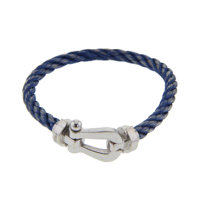 Bracelet Fred Force 10 grand modèle en or blanc et acier - Detail D2